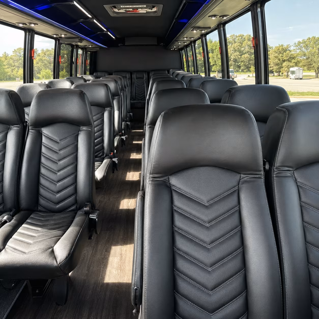 roswell 28 passenger minibus inside