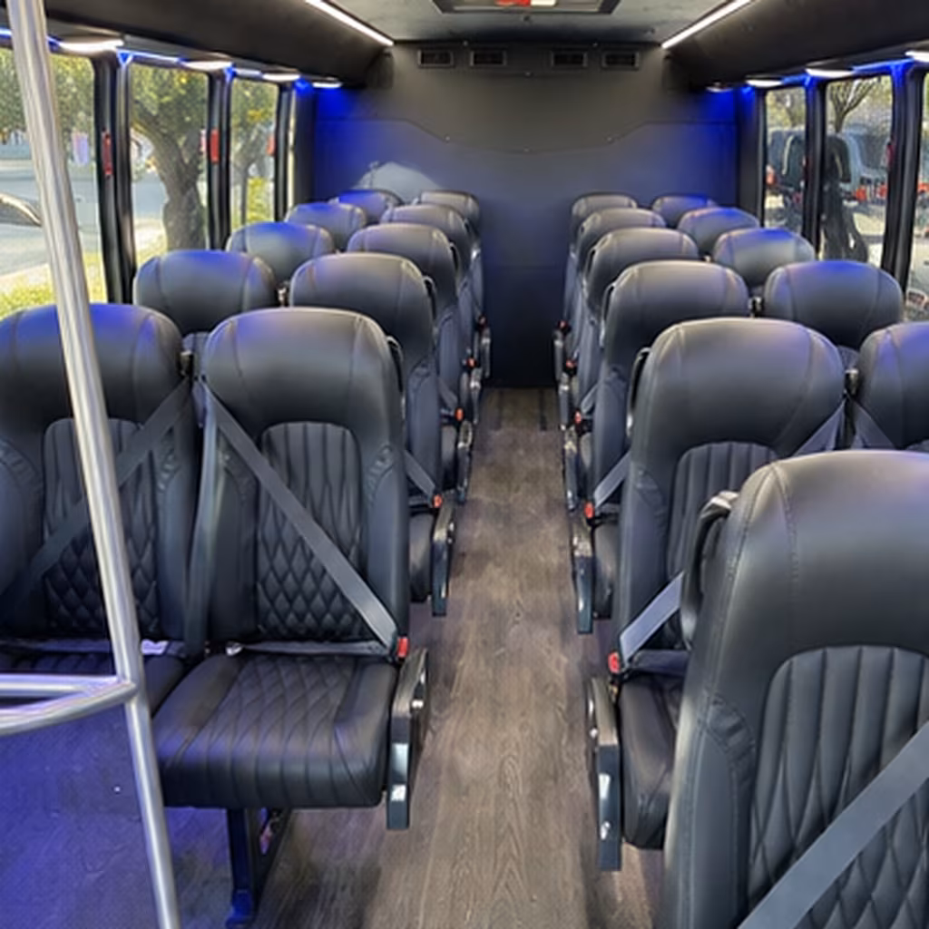 roswell 28 passenger minibus interior