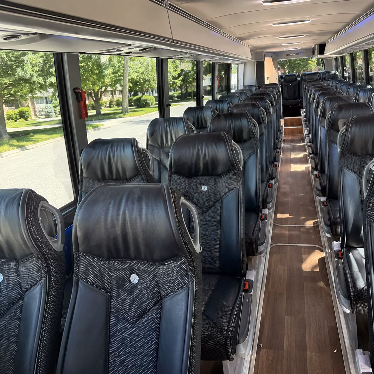roswell 40 passenger charter bus inside