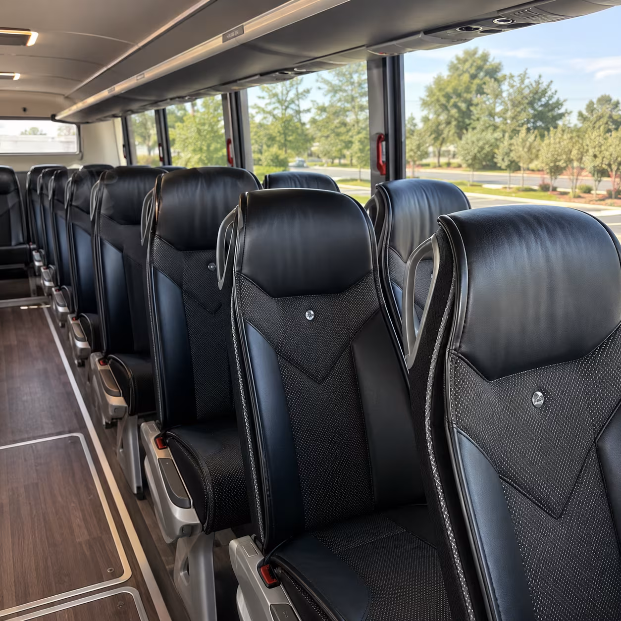 roswell 45 passenger charter bus interior